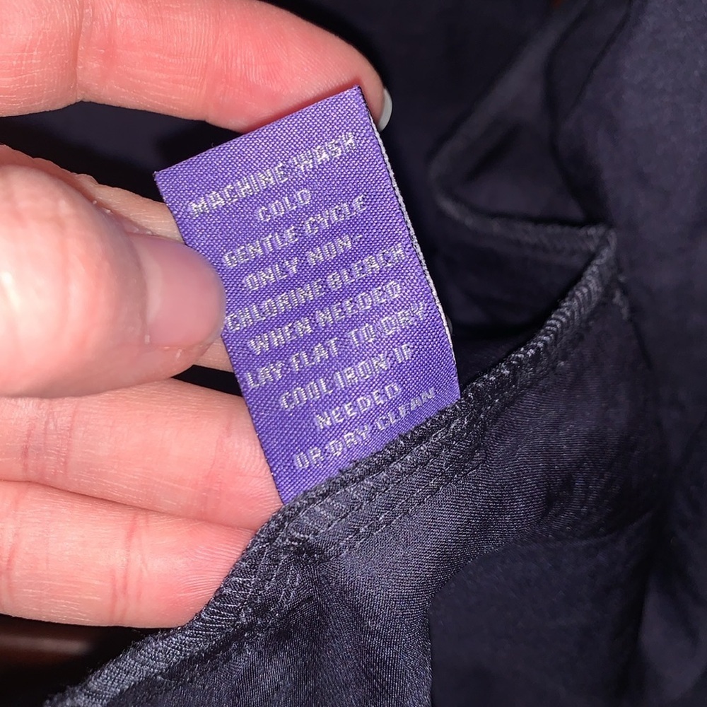 Vivienne Tam Navy Blue Shiny Two-Tone Draped Waterfall Blazer Jacket Cardigan L - Picture 8 of 10